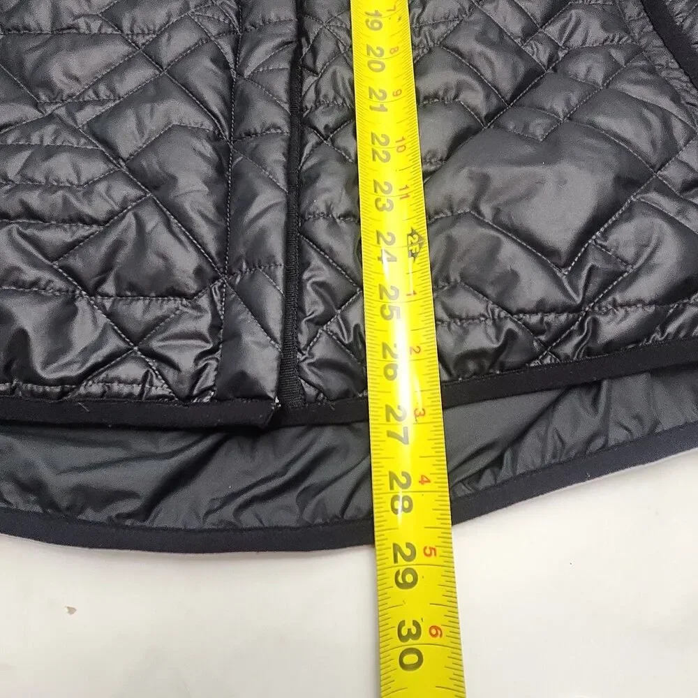 Nike Jacket Primaloft Quilted Black Snap Women Sz Large Lightweight Polyester
